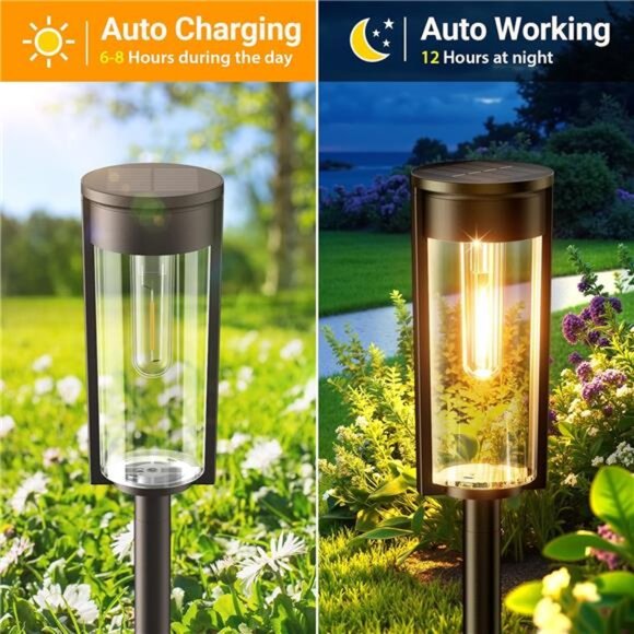 8 Pack Solar Lights Outdoor Waterproof Pathway Yard Garden Lawn Driveway Lightin - Picture 5 of 7
